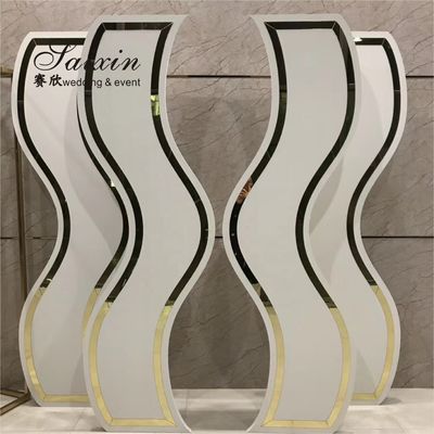 Unique design curve 4 pcs set acrylic stand for wedding stage decoration
