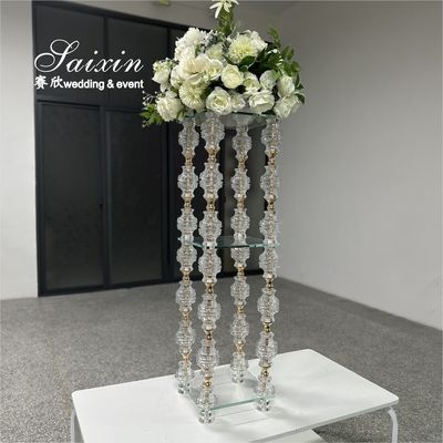 Vendita calda Cristallo con metallo d'oro Dising Fiore Stand per i pezzi centrali del matrimonio