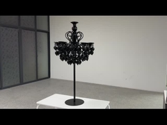 Nuovo lampadario di cristallo nero candelabro per il centro del matrimonio