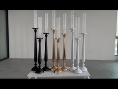 Fabbrica personalizzato diversi colori Vaso di vetro candelabri di metallo alto per i pezzi centrali del matrimonio
