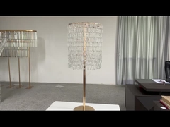 Nuovo portacandele da matrimonio in oro, portafiori con catene di cristallo.