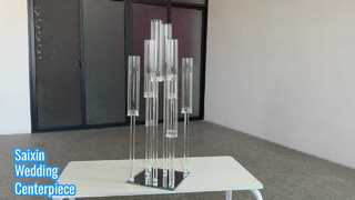 Portacandele in cristallo a 8 bracci direttamente più economico in fabbrica per la decorazione della tavola di centrotavola di nozze